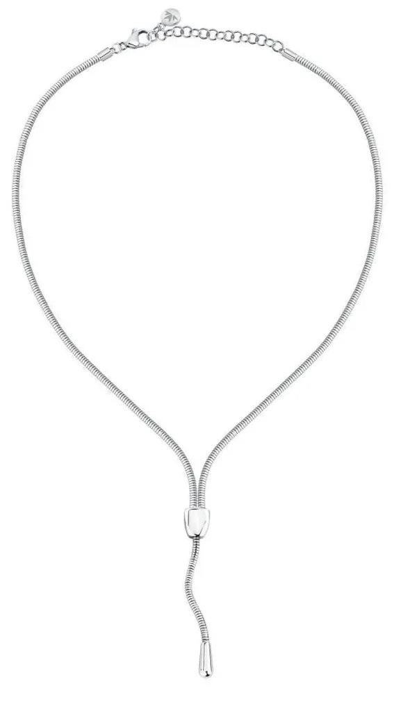 Collier femme en acier flexible Onda SAZP19 - Finition brillante argent
