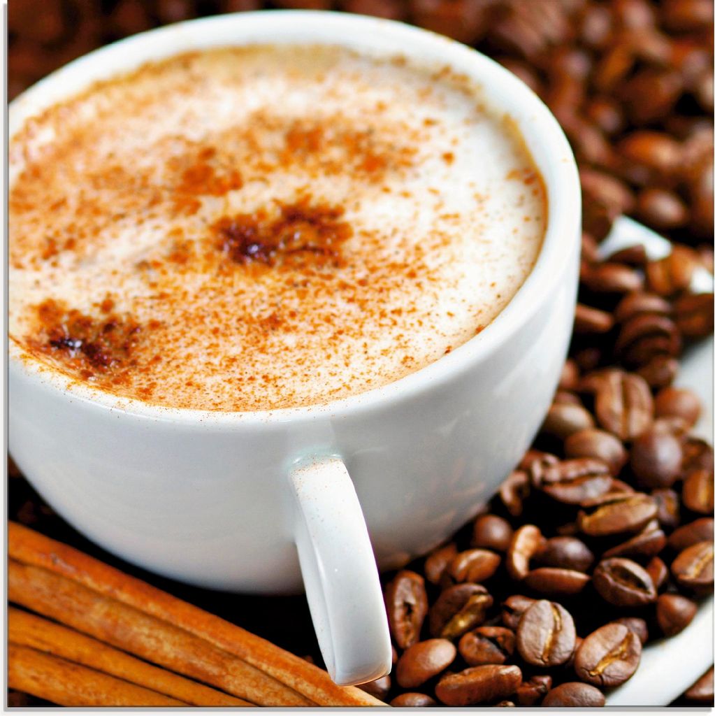 ARTland Glasbild Cappuccino - Kaffee Größe: 20x20 cm Produktbild 