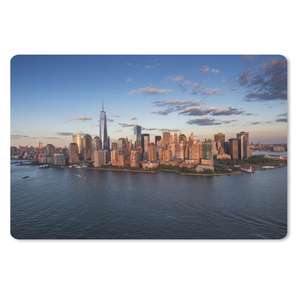 MuchoWow Schreibtischunterlage New York - Skyline - Boot 60x40 cm - XXL Mauspad - Großes Mauspad