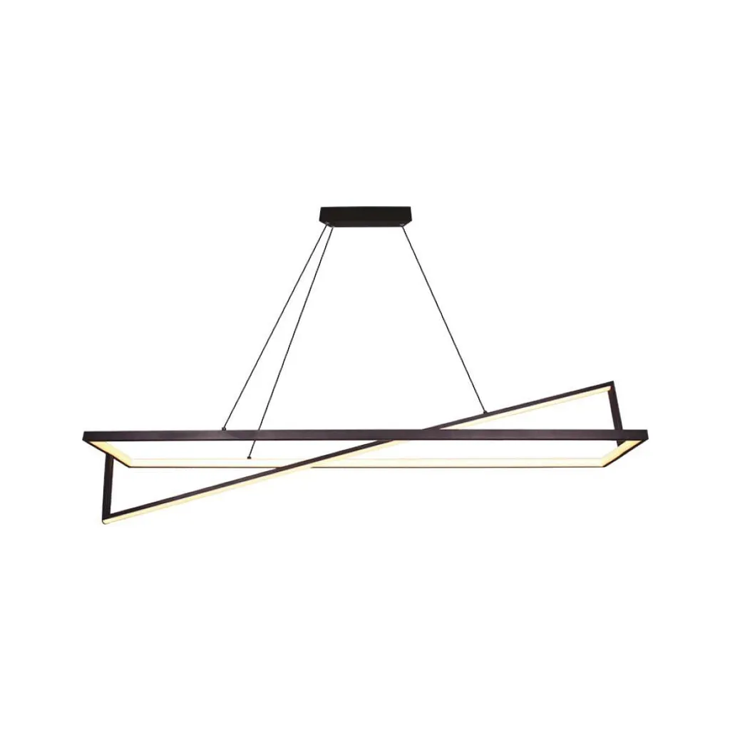 Lampe LED suspendue rectangulaire noire : fini les reflets sur écran