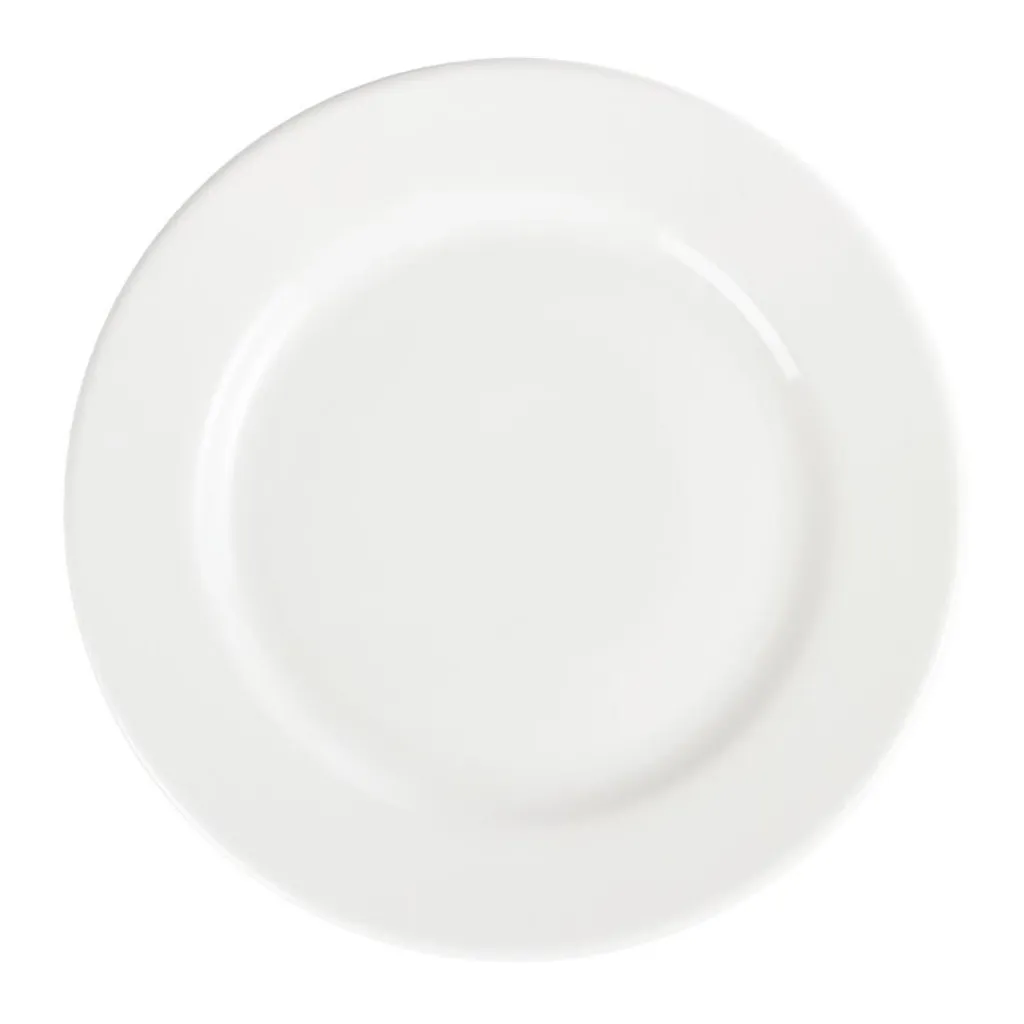 Assiettes rondes à large bord Olympia Whiteware 31cm en porcelaine lot 6