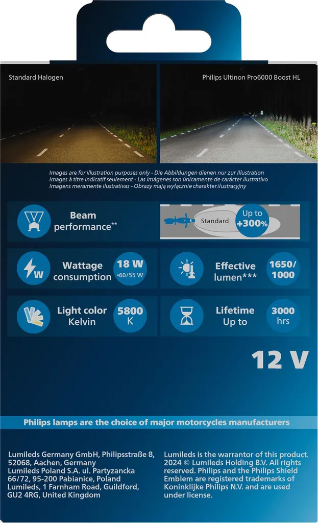 Philips LED Ultinon Pro6000 Boost Homologuée Route avec Design Compact - 10