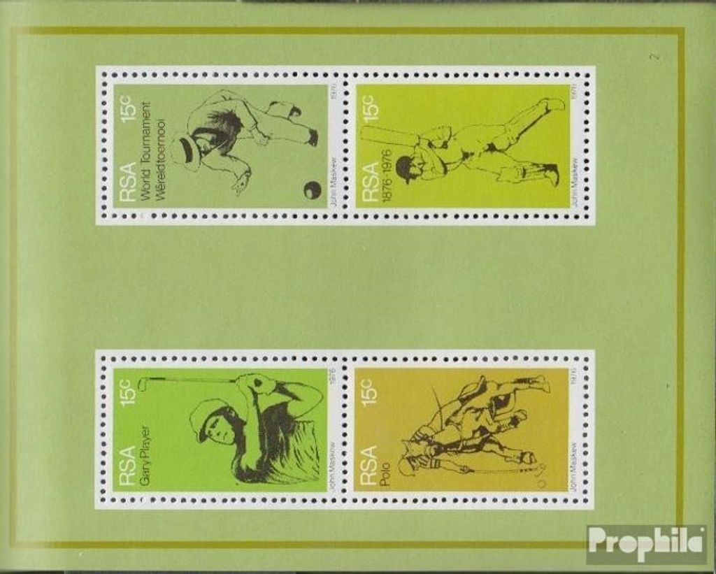 Briefmarken Südafrika 1976 Mi Block5 (kompl.Ausg.) FDC Golf