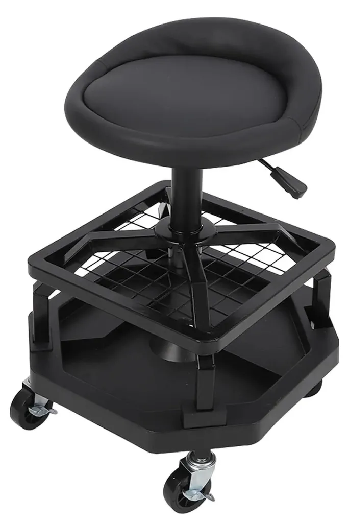 Tabouret de garage à roulettes pour bricolage - Hauteur réglable