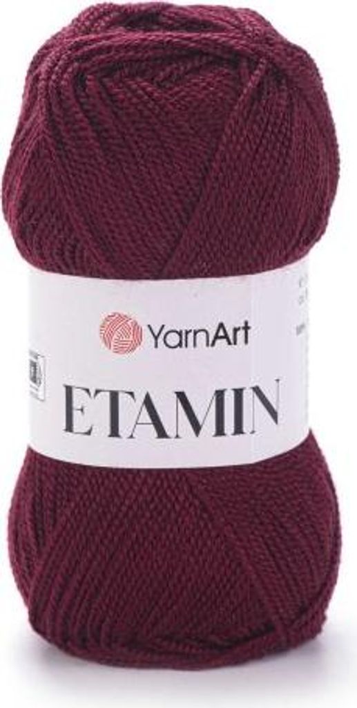 YarnArt Etamin 435 – Feines Häkelgarn in Weinrot – Ideal für Amigurumi & Spitzenprojekte, 100%.Polyacryl, 30g / 180m