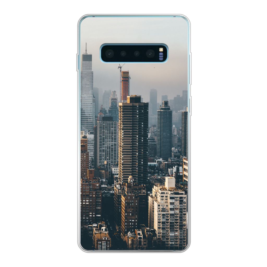 MuchoWow Handyhülle Schutzhülle Hülle für Samsung Galaxy S10 Plus New York - Skyline - Amerika Silikon Softcase Handy Hülle - Schutzhülle