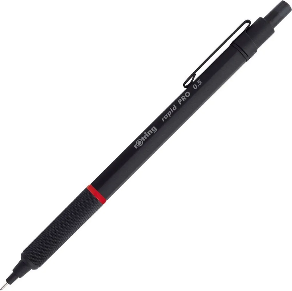 Porte-mine Métal rOtring rapid PRO Noir 0,5 mm avec Canon Rétractable