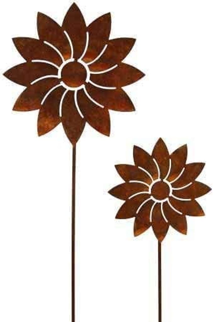 Rostikal Gartenstecker Rost Deko Blume 60 cm Beetstecker