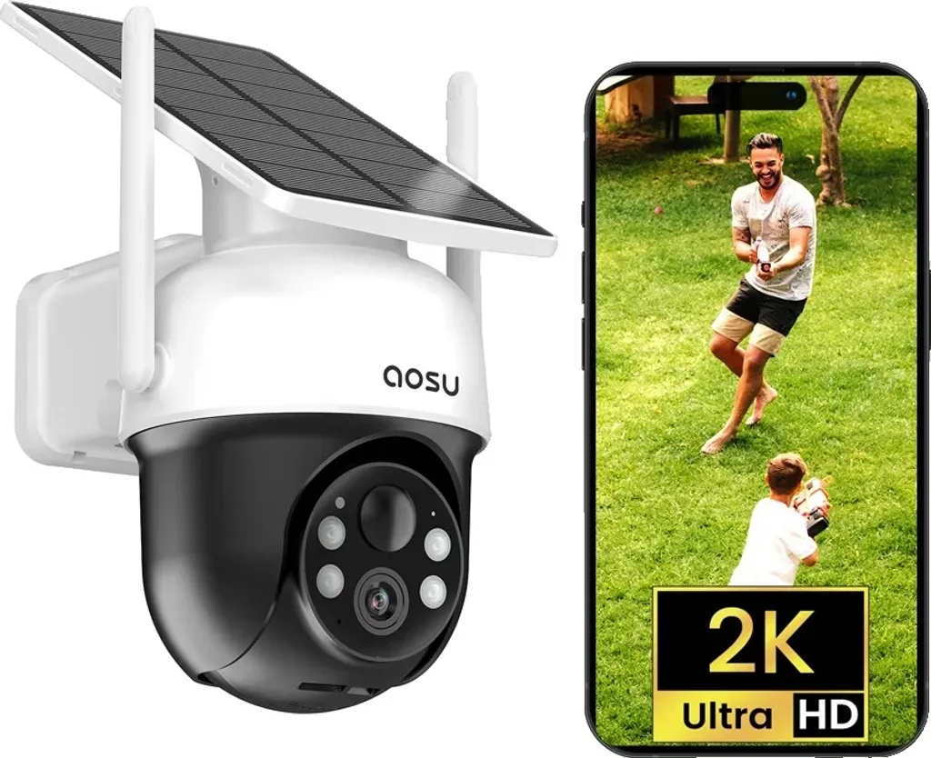 Offerta Telecamera Solare AOSU 3MP: 360° di Sicurezza Low Cost