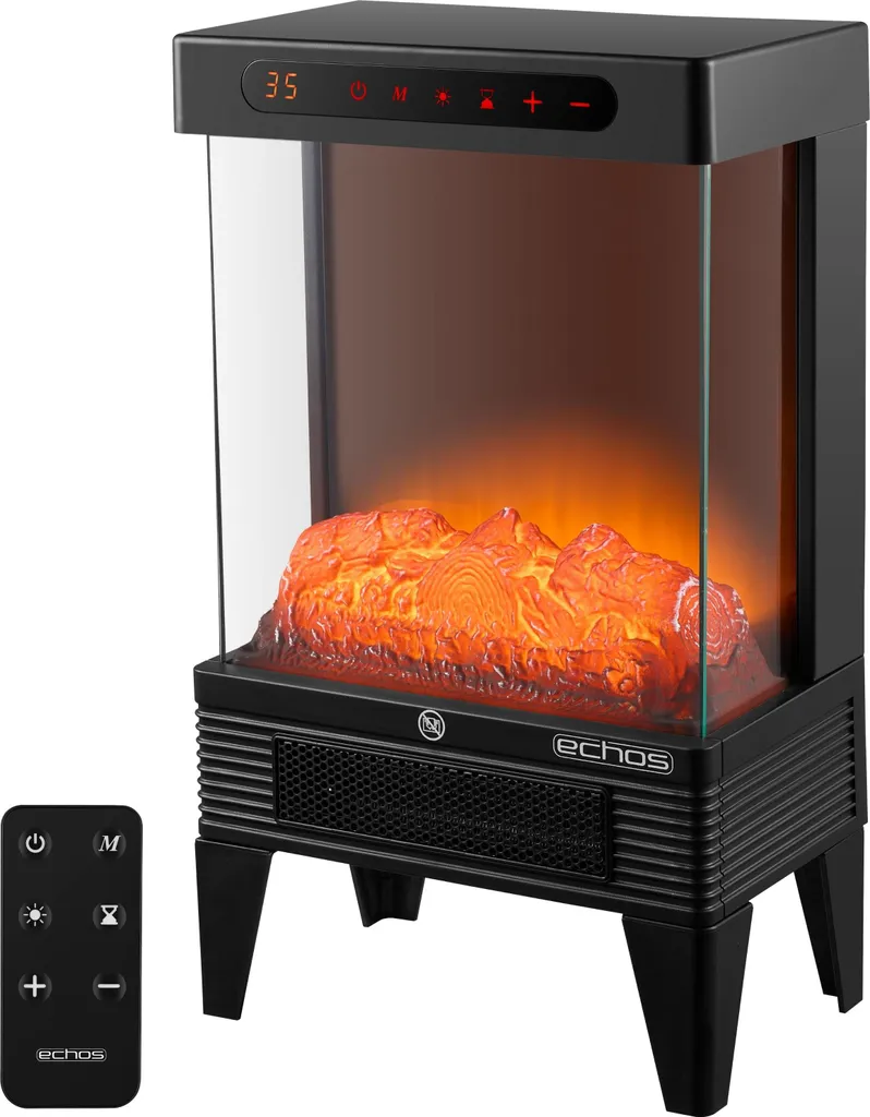 Stufa Elettrica Design Camino 1500W Silenziosa Effetto Fiamma 3D