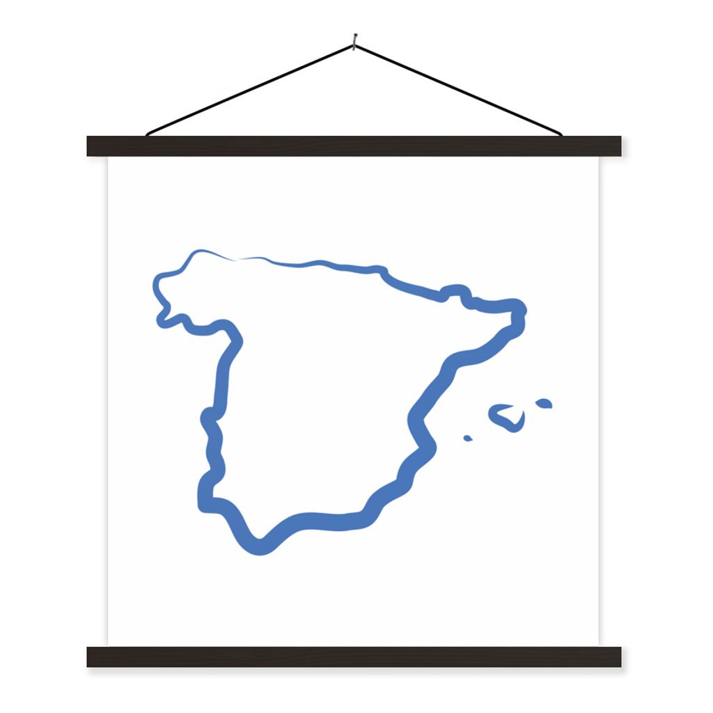 MuchoWow Textilposter Illustration der Umrisse von Spanien 40x40 cm mit schwarzem Rahmen - Fotos