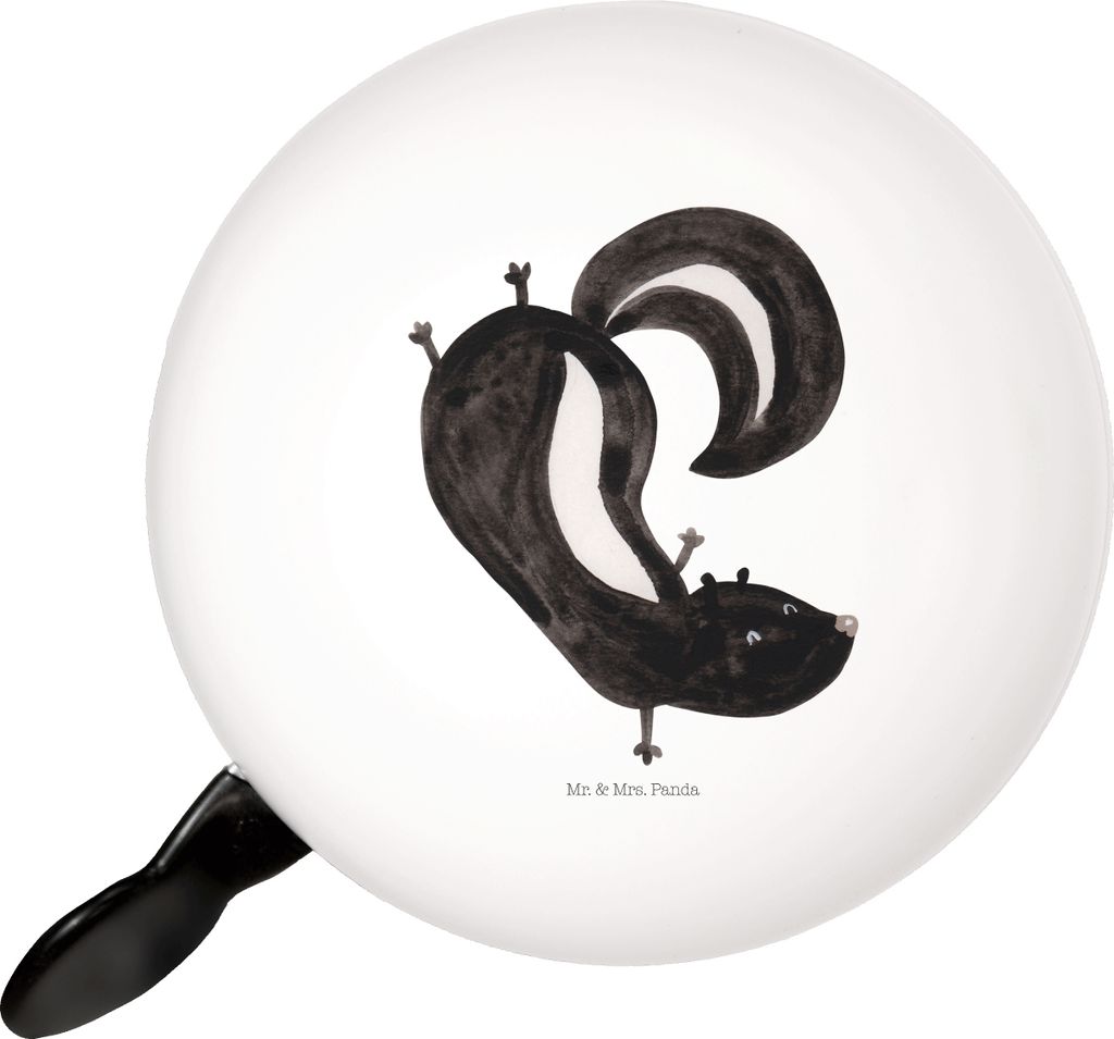 Mr. & Mrs. Panda Fahrrad-Klingel Stinktier Handstand - Weiß - Geschenk, Skunk, Wildtier, Fahrrad Klingel, Für, Spielplatz, Stinker, glocke, Raubt...