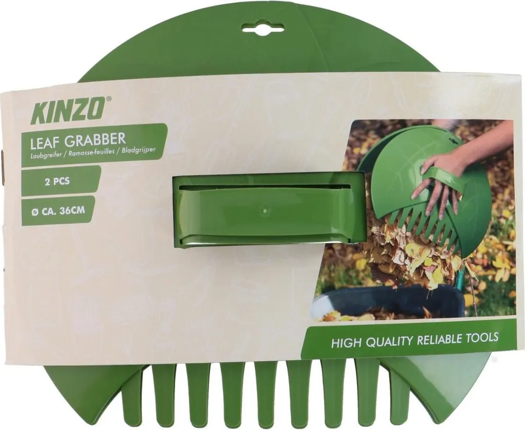Ramasser feuilles et herbe facilement - Pack 2 pinces Kinzo Ø36cm vert