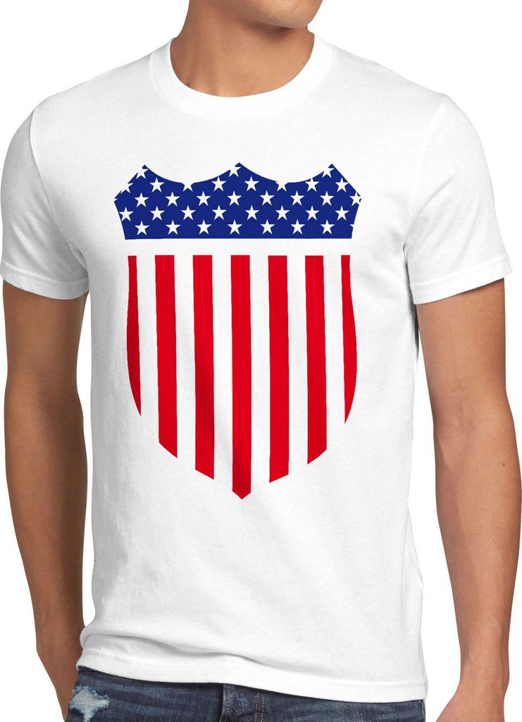 style3 USA Amerika Medal Medaille Wappen Flagge Herren T-Shirt