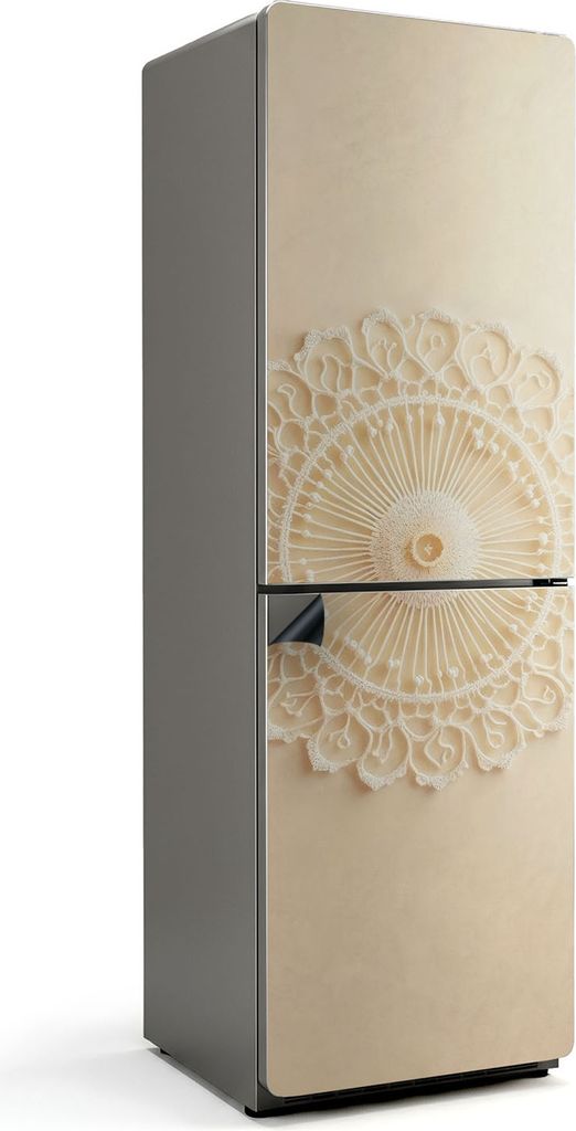 Spitzenmuster im Kreis – Magnetische Kühlschrank Abdeckung – Dekorfolie magnetisch Küche – Kühlschrank Magnet Deko – selbstklebende Magn...