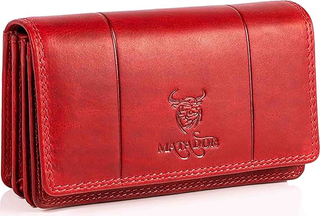 MATADOR VENEDIG Leder Damen Geldtasche Langbörse RFID Rot Produktbild 