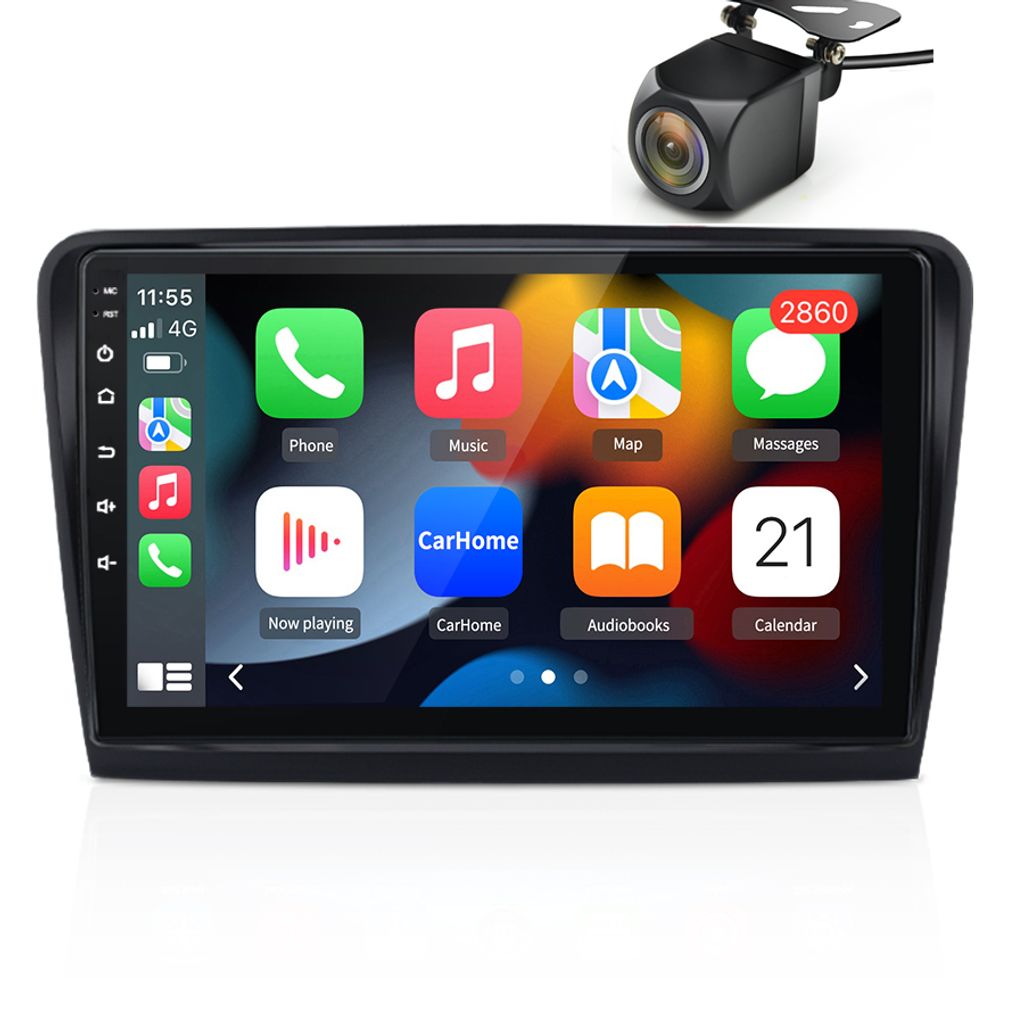 Carplay 10 Zoll Android 15 Autoradio 2+64GB Für Skoda Superb II 3T4 3T5 2008-2013 GPS Navi WIFI BT FM RDS DSP SWC USB 2DIN DAB+