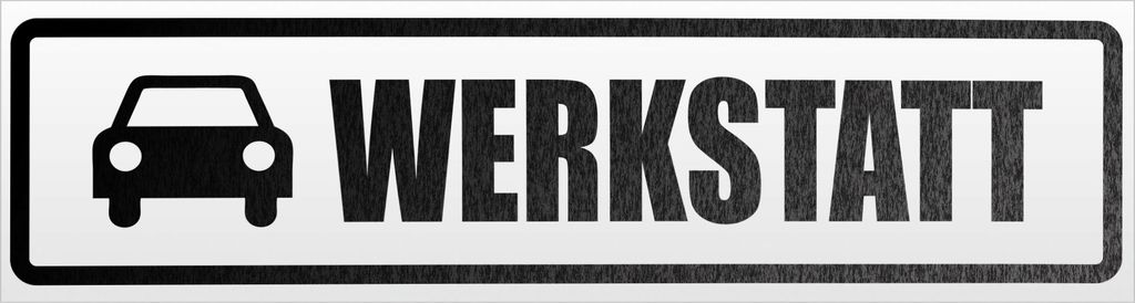 Kiwistar Werkstatt mit Auto Magnetschild Schild magnetisch - 30cm Schwarz - reflektierend - Magnetfolie für Auto PKW Kfz