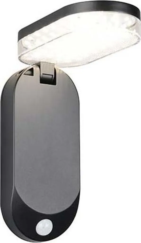 Lampada Parete Solare LED 26cm Nera Design Moderno con Sensore PIR