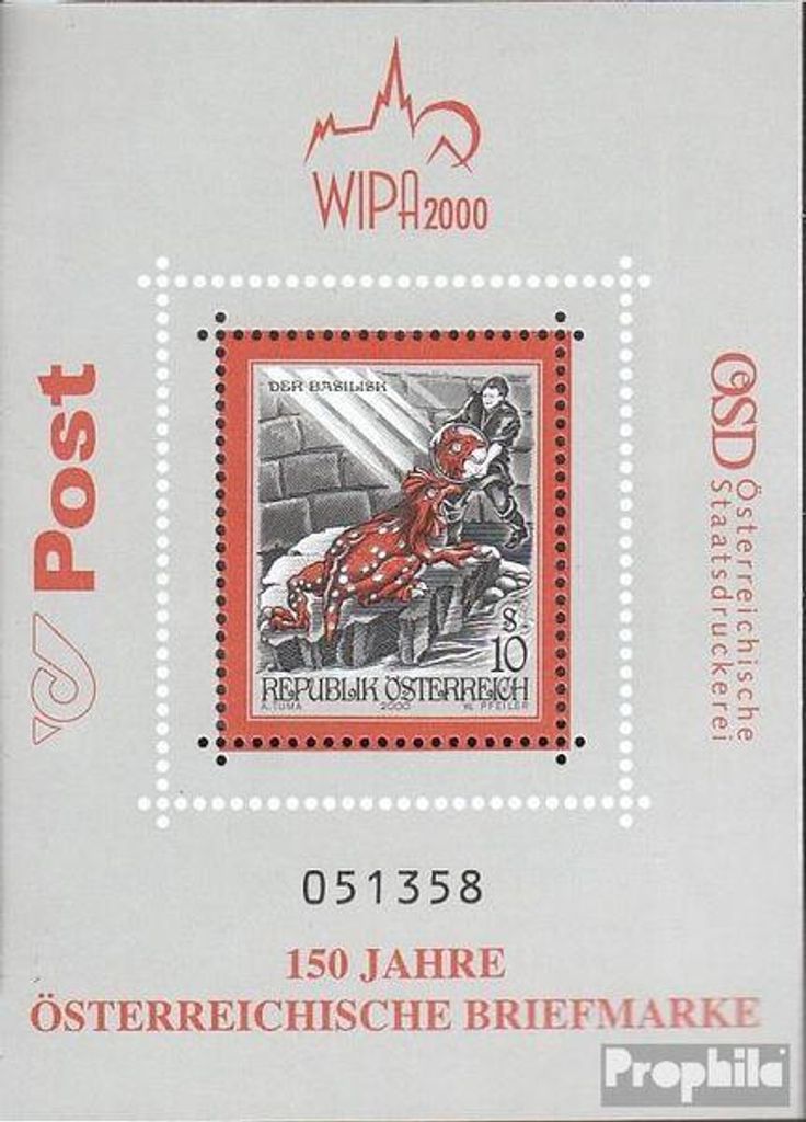Briefmarken Österreich 2000 Mi Block13 (kompl.Ausg.) Produktbild 