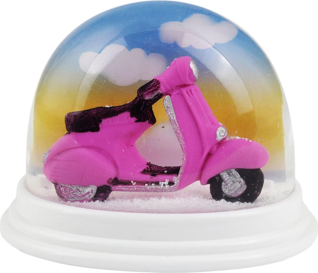 Schneekugel Schüttelkugel Scooter Motorroller pink Schneegestöber