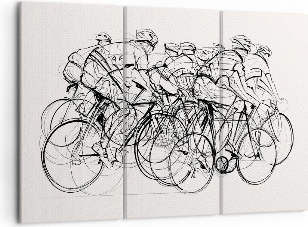 Bild auf Leinwand - Leinwandbild - Fahrrad Rennen Rad - 105x70cm - Wand Bild - Wanddeko - Leinwanddruck - Bilder - Kunstdruck - Wanddekoration - Le...