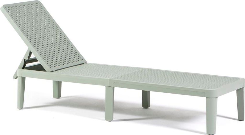 Sonnenliege aus Polypropylen mit Glasfaser, Gartenliege mit 4-fach verstellbarer Rückenlehne in Rattan-Optik für Garten, Terrasse und Pool – Ba...