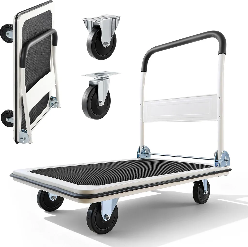 SucceBuy Chariot à Plate-forme Pliable 300kg - Transport avec Roues