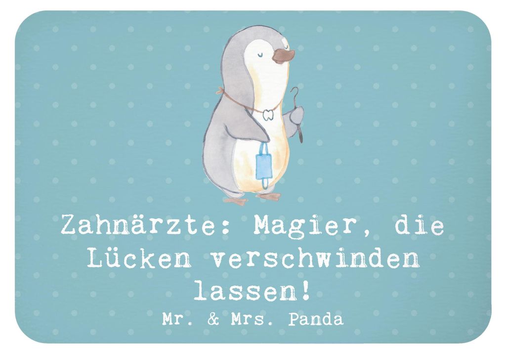 Mr. & Mrs. Panda Kühlschrankmagnet Zahnarzt Magier - Meeresbrise - Geschenk, Dentalhygiene, Zahnmedizin, zahnmedizinischer Beruf, Lücken verschwi...