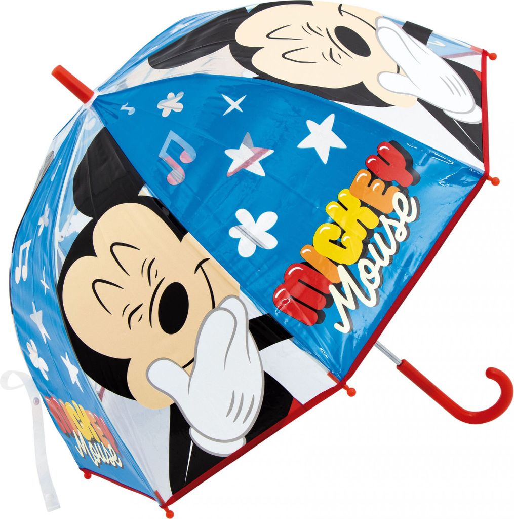 Regenschirm Disney Mickey Mouse - Kinder Stockregenschirm - Kuppelschirm Ø 68 cm