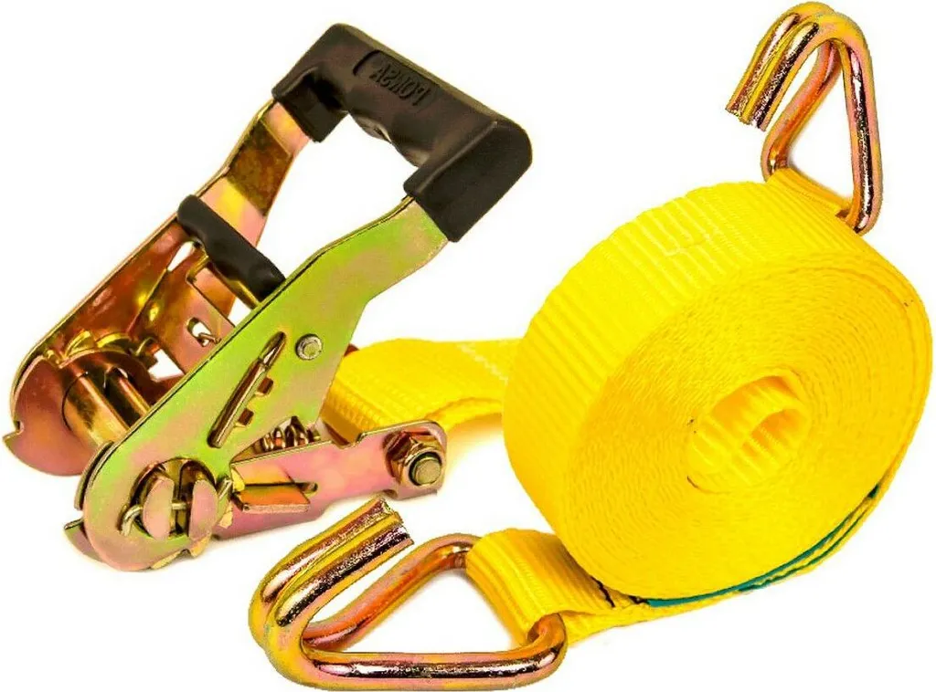 Sangle d'arrimage à cliquet 35 mm x 6 m Ponsa Jaune avec Grip Confort