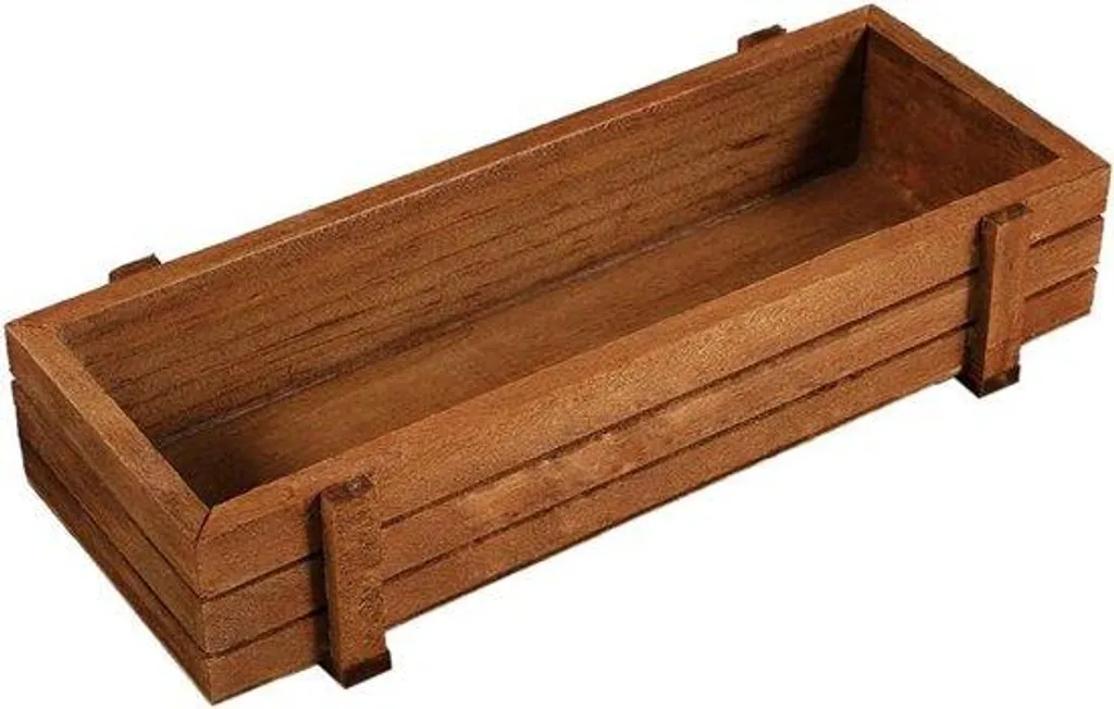 Jardinière rectangulaire bois pour herbes aromatiques et fleurs - 60cm