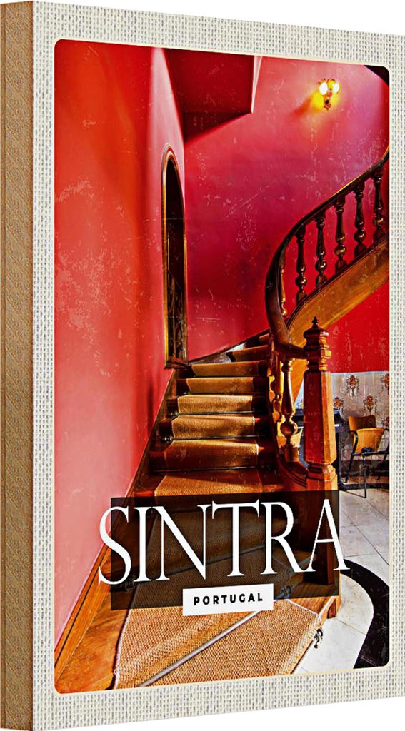 Holzschild Reise 20x30cm Sintra Portugal Pena Palace Tourismus