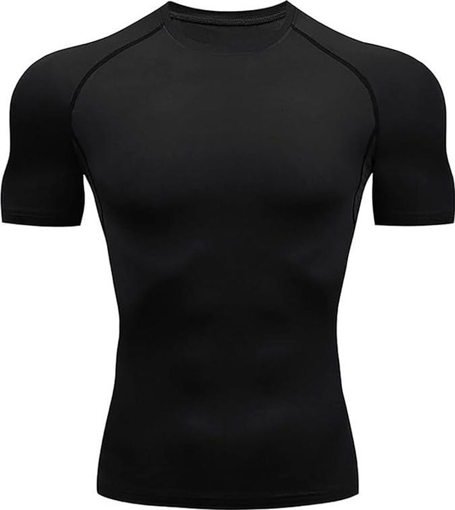 Kompressionsshirts für Herren - Cool Dry Kurzarm Sport-T-Shirts - Athletisches Trainingsshirt (L)