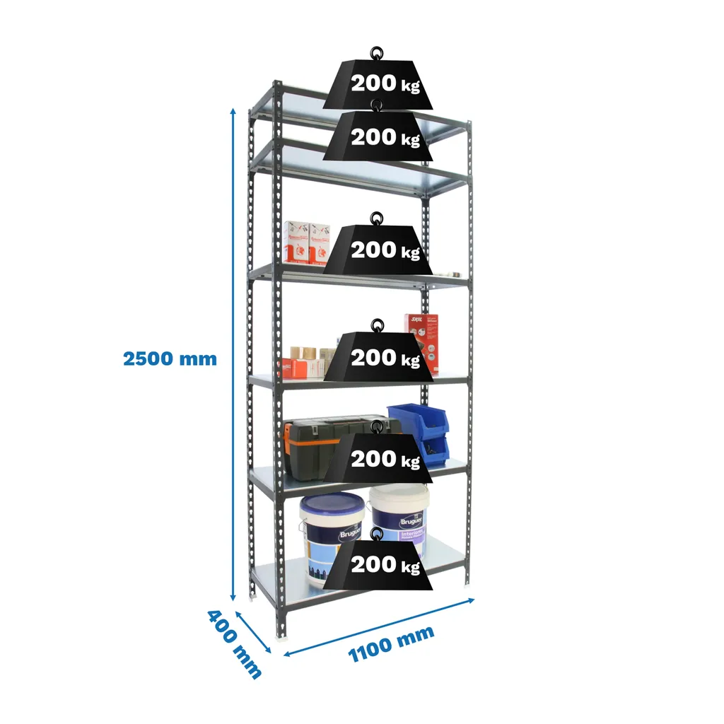 Étagère Simonrack Simonclick Superplus 6 Anthracite 110x40x250 cm