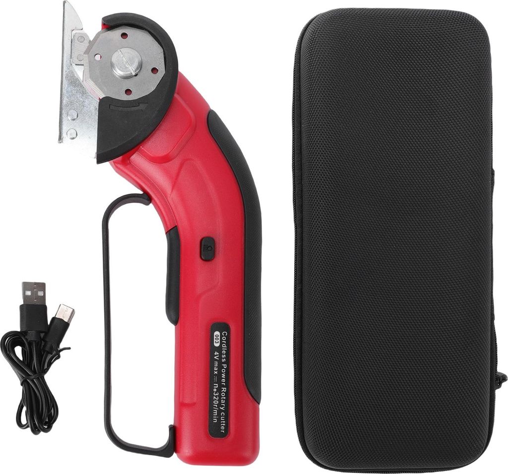 Schnurlose elektrische Schere Wiederaufladbar Handheld Rotary Cutter mit Front-LED-Licht für Teppich Pappe Stoff
