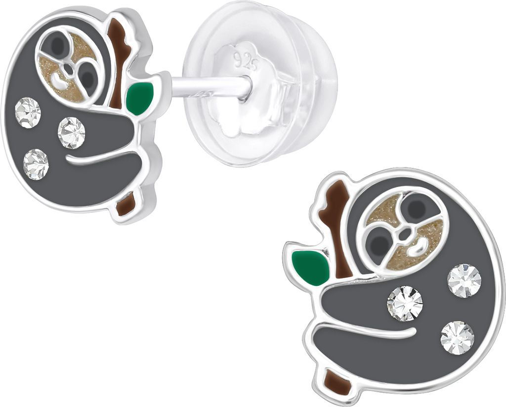 Ohrstecker 925 Sterling Silber mit Faultier Produktbild 