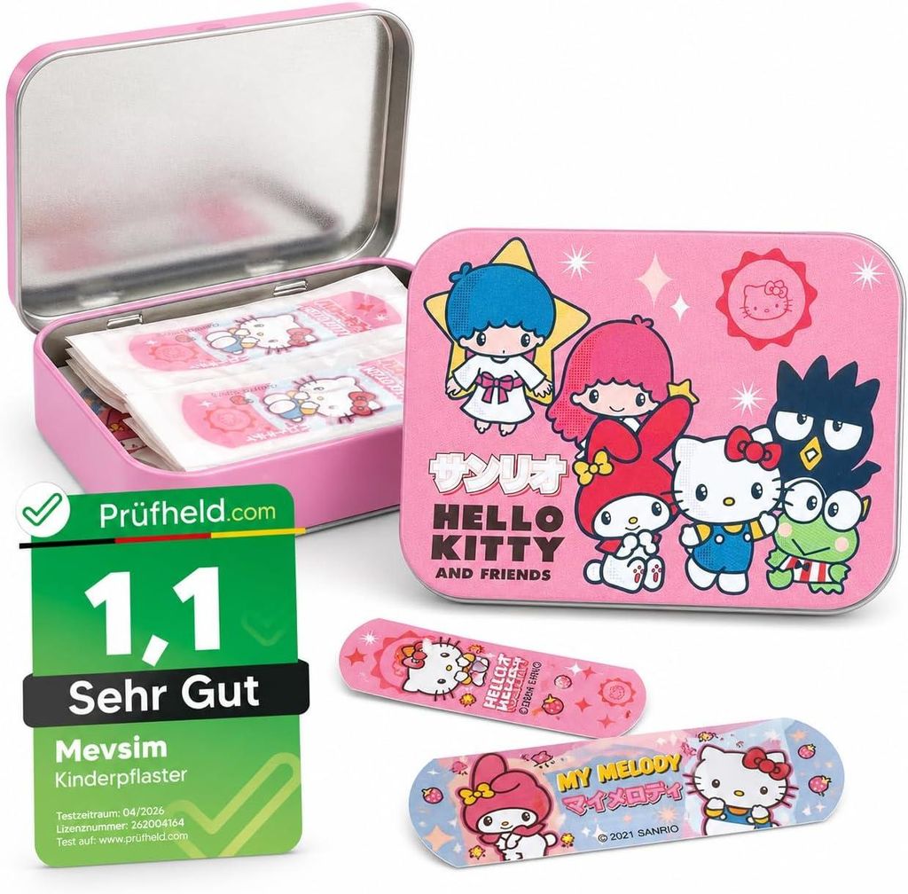 Hello Kitty Friends Kinderpflaster Lizensiertes Produkt - Produktbild 