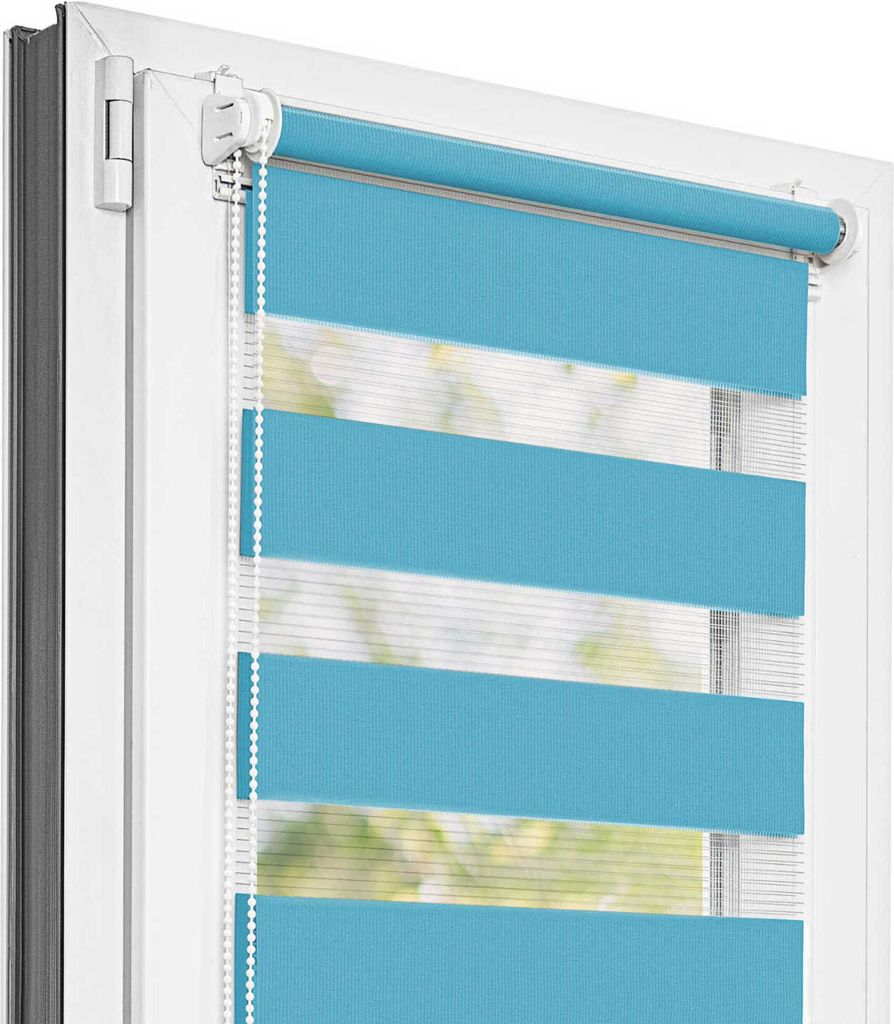 Estika Doppelrollo Klemmfix - 40 x 220 cm - Himmelblau - Produktbild 