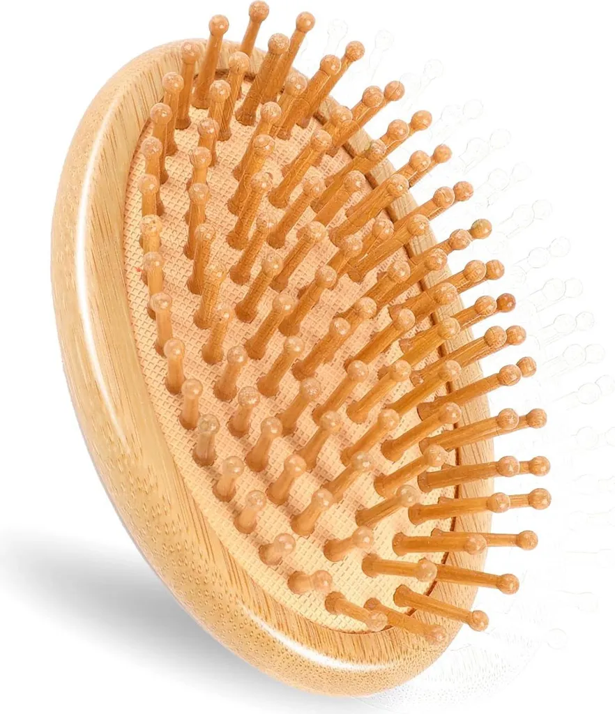Spazzola per capelli in bambù Pettine in legno naturale Cuscino d'aria antistatico Testa di massaggio