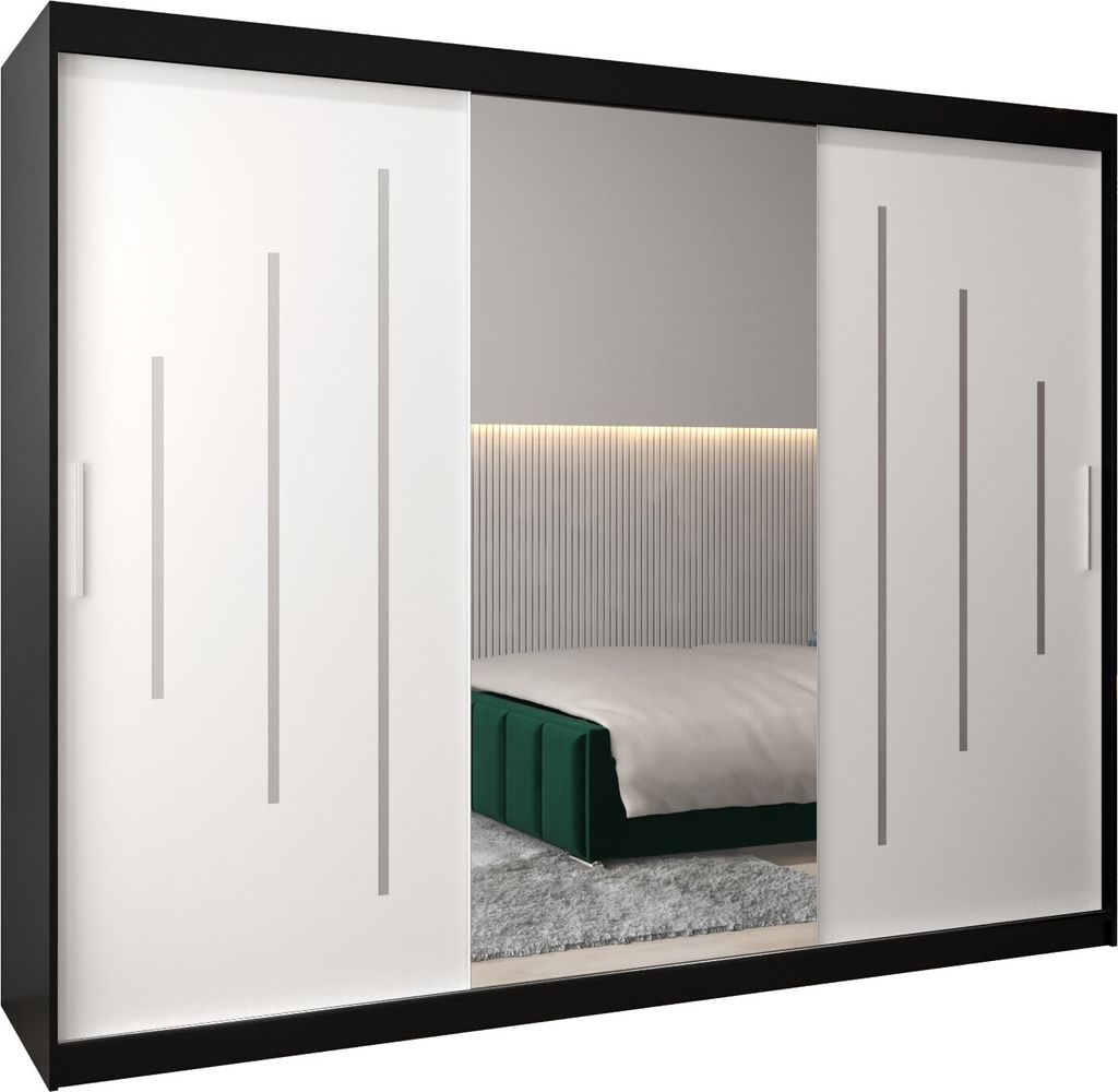 Kleiderschrank, Schiebetürenschrank Schlafzimmer, Schrank mit Spiegel YORK 1 250 cm