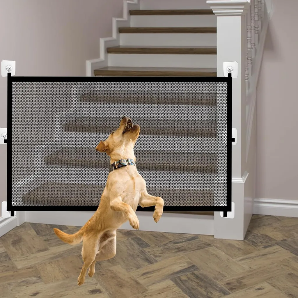 Barrière de protection pour petit chien - Escalier rétractable 110cm