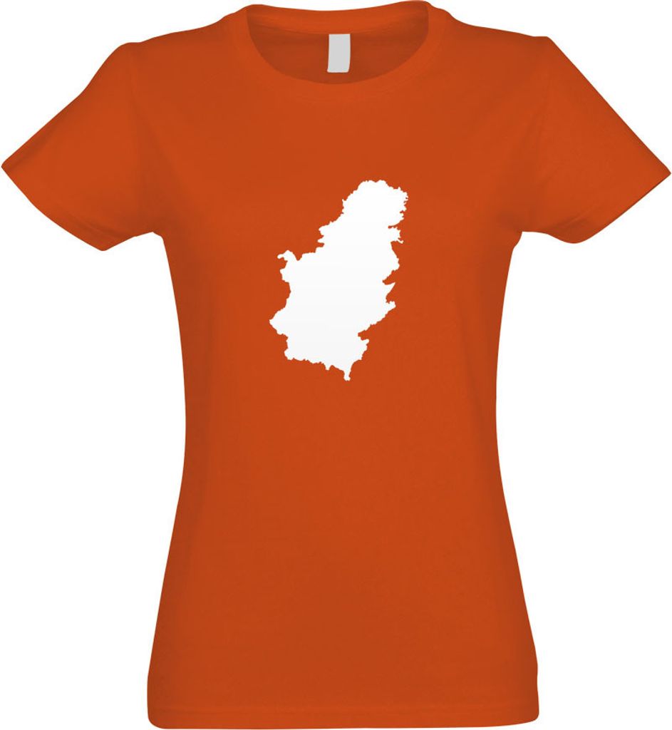 Kiwistar - T-Shirt tailliert - Damen - orange - Serbien Umriss Kontur - mit Motiv Bedruckt - Funshirt Design - Sport - Freizeit - Damen - XL