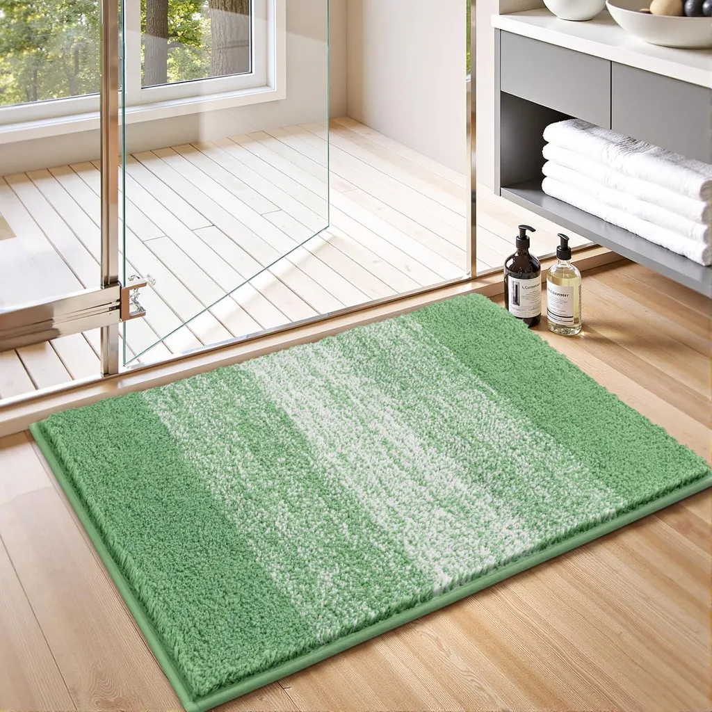 Tapis de bain antidérapant 50x80 cm en microfibre vert - Ultra Doux