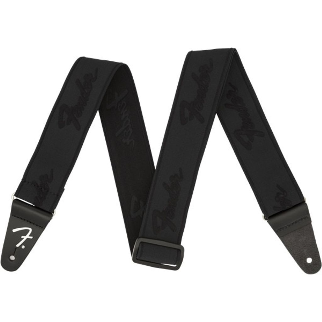 Fender Weighless Strap Textilgurte für Gitarren Running Logo Black