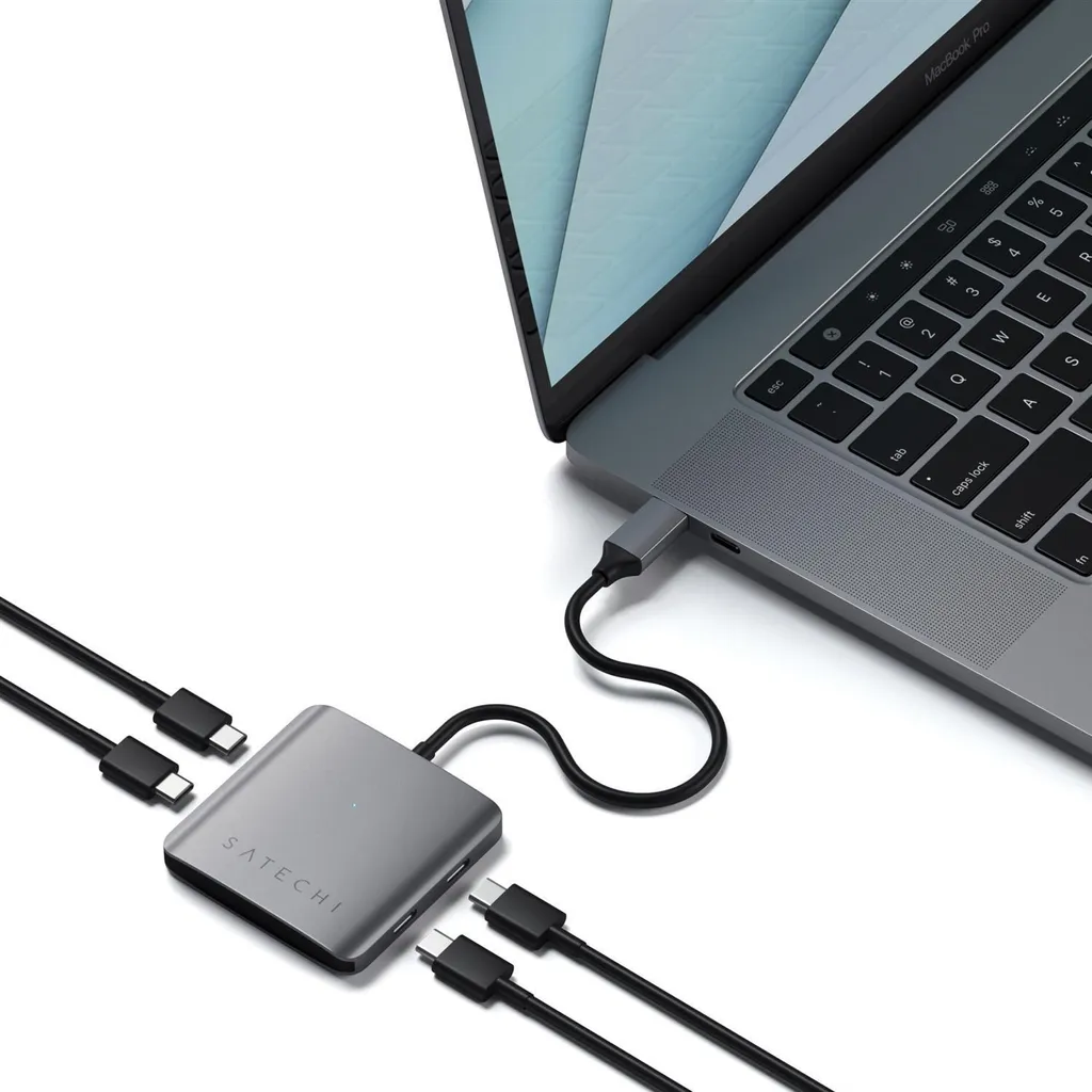 Satechi - Hub USB-C a 4 porte - Adattatore Quad USB-C Grigio scuro - 7