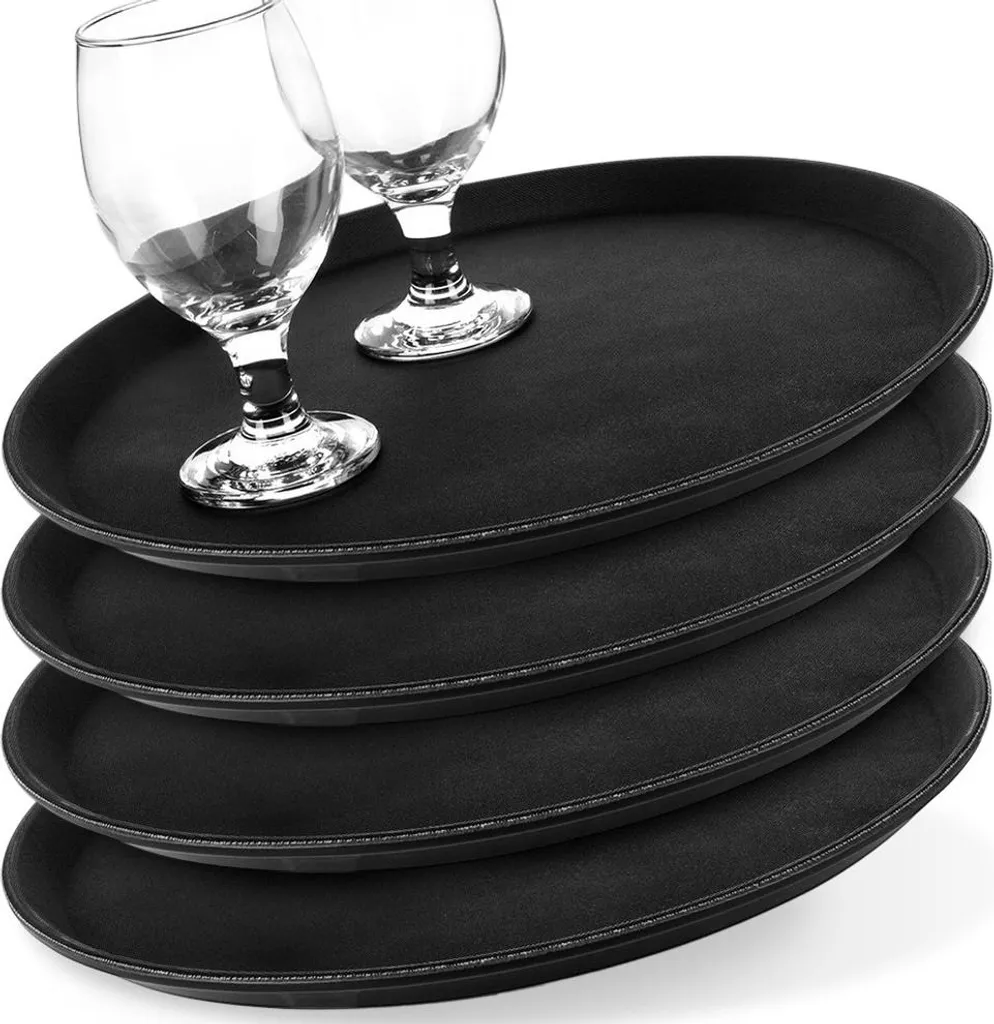 Vassoio da Ristorazione Vilde 35cm Nero Antiscivolo - Confezione 4 Pezzi