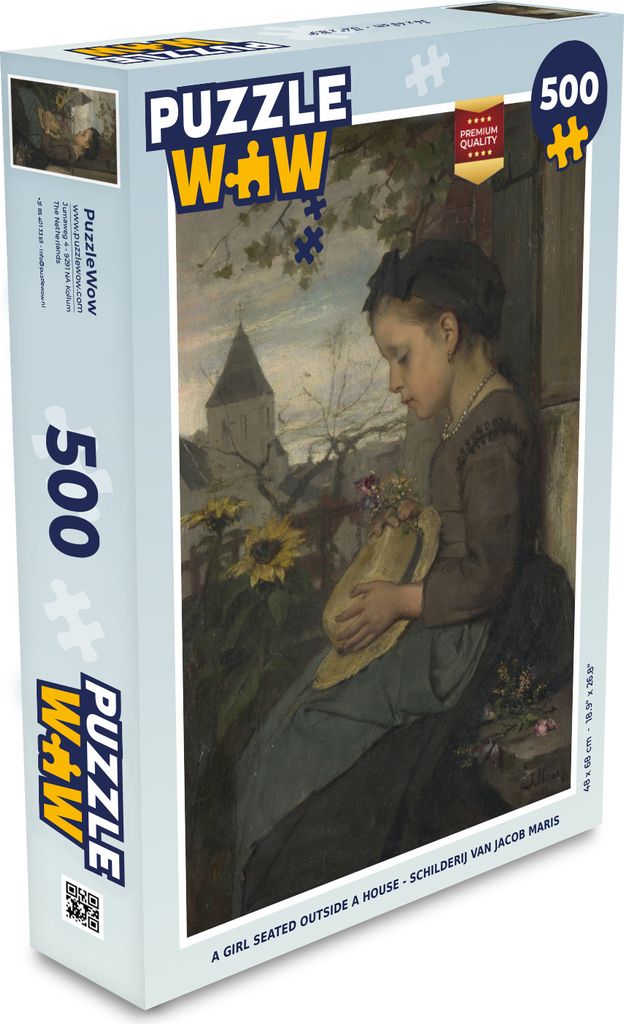 MuchoWow Puzzle 500 Teile Ein Mädchen, das vor einem Haus sitzt - Gemälde von Jacob Maris - Denken - Spiel - Toy