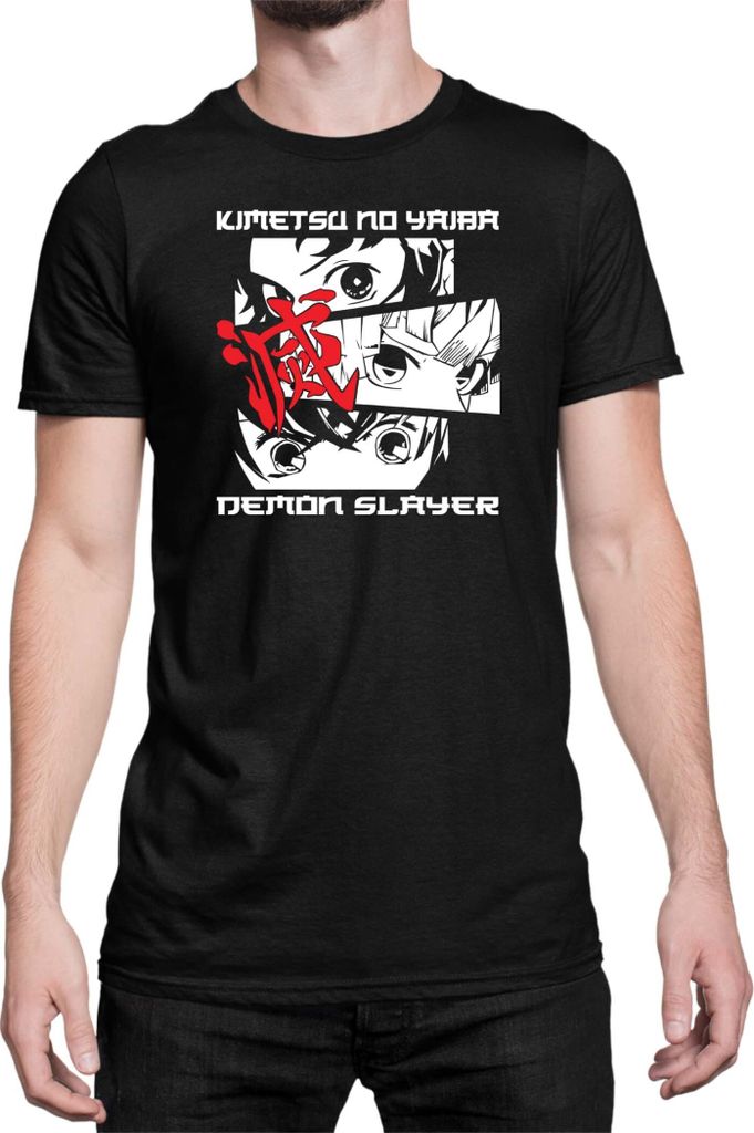 Herren T-Shirt Demon Anime Slayer Kimetsu No Yaiba Kimetsu No Yaiba Demon Slayer, Man L / Schwarz