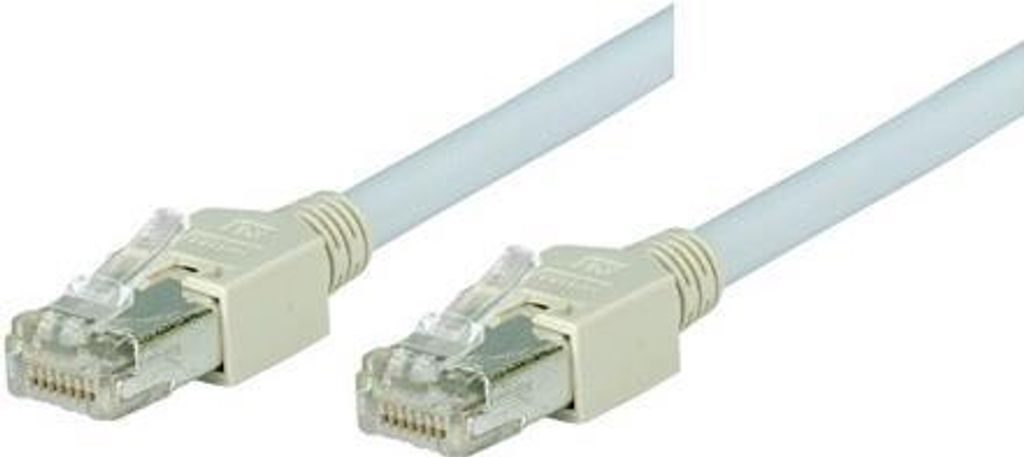 Patchkabel SF/UTP, Cat 5e, grau, 10,0 m halogenfrei, mit Draka-Kabel und Hirosesteckern TM11 (bisherige Bezeichnung S/FTP) (71310)